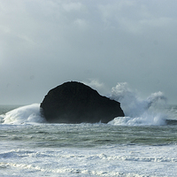 Buy canvas prints of  Winter Storms at Trebarwith Strand by David Wilkins