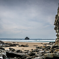 Buy canvas prints of Cave View Trebarwith by David Wilkins