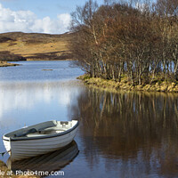 Buy canvas prints of Boat in a Loch by David Hare