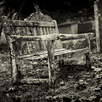 Buy canvas prints of Cemetery Seating by David Hare