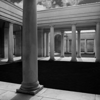 Buy canvas prints of  Cemetery Pillars by David Hare
