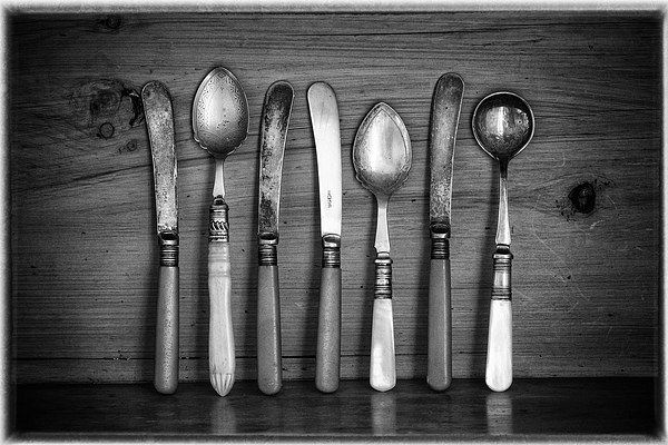  Old Cutlery Picture Board by David Hare
