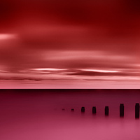 Buy canvas prints of  Long red sunset by David Hare