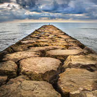 Buy canvas prints of  A Rock Pier by David Hare