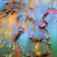 Buy canvas prints of  Peeling paint and rust by David Hare