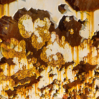 Buy canvas prints of  Peeling paint on rust. by David Hare