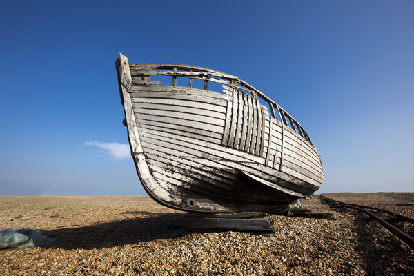 Beached Boat Picture Board by David Hare