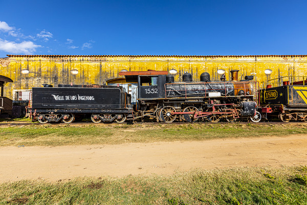Derelict steam train, Trinidad Picture Board by David Hare