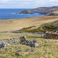 Buy canvas prints of Highland croft and coast by David Hare