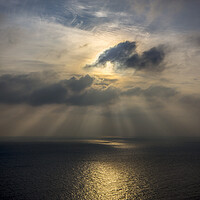 Buy canvas prints of Sunset over the English Channel by David Hare
