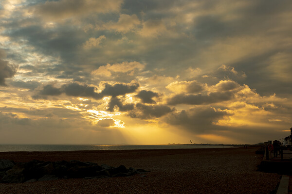 Hythe Sunset Picture Board by David Hare