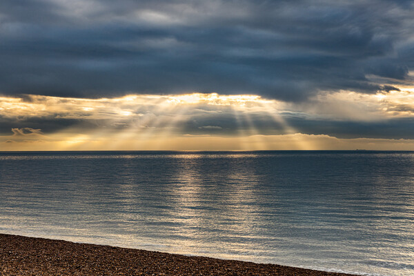 Sunrise over the English Channel Picture Board by David Hare