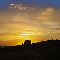 Buy canvas prints of Martello at Sunset by David Hare