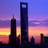 Buy canvas prints of Shanghai Sunset of Pudong by Jim Leach