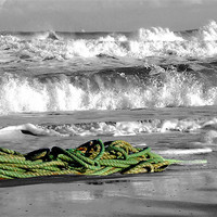Buy canvas prints of Rope on Balmedie Beach Aberdeenshire Scotland by Allan Hendry