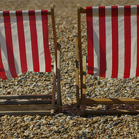 Buy canvas prints of Red Deckchairs by jim jennings