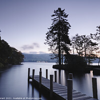 Buy canvas prints of Jetty at Low Wray on Lake Windermere. Cumbria, UK. by Liam Grant