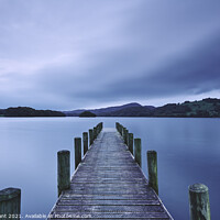 Buy canvas prints of Jetty at dawn. Coniston Water, Cumbria, UK. by Liam Grant
