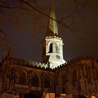 Buy canvas prints of Bakewell Parish Church at twilight. Bakewell, Peak by Liam Grant