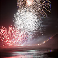 Buy canvas prints of New Years Day fireworks, Cromer Pier. by Liam Grant