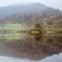 Buy canvas prints of Boathouse reflection on Rydal Water. by Liam Grant