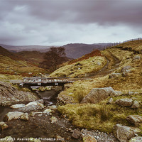 Buy canvas prints of Wooden bridge over Hause Gill. by Liam Grant