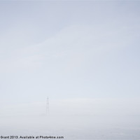 Buy canvas prints of Electricity pylon in freezing fog. by Liam Grant