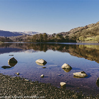Buy canvas prints of Partly frozen lake. Rydal Water, Lake District, Cu by Liam Grant