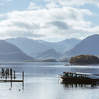 Buy canvas prints of Tour boat launching from Keswick end of Derwent Wa by Liam Grant