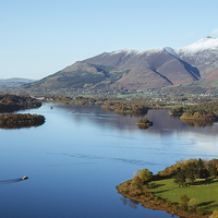 Buy canvas prints of View from over Derwent Water to Keswick and Skidda by Liam Grant