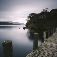 Buy canvas prints of Jetty on Coniston Water with the Coniston Fells be by Liam Grant