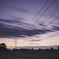 Buy canvas prints of Sweeping clouds over an electricity pylon at twili by Liam Grant