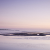 Buy canvas prints of Colourful twilight sky at low tide. Burry Port, Wa by Liam Grant
