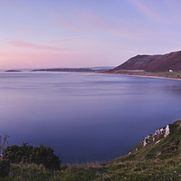 Buy canvas prints of  Rhossili beach at twilight. Wales, UK. by Liam Grant