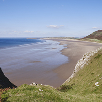 Buy canvas prints of Rhossili beach. Wales, UK. by Liam Grant