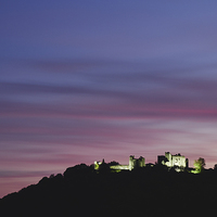 Buy canvas prints of Llansteffan Castle at twilight. Wales, UK. by Liam Grant