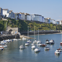 Buy canvas prints of Boats in Tenby Harbour. Wales, UK. by Liam Grant