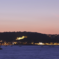 Buy canvas prints of Oystermouth Castle at twilight. Wales, UK. by Liam Grant