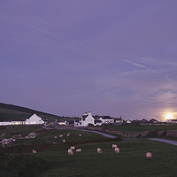 Buy canvas prints of Moon rising behind Rhossili. Wales, UK. by Liam Grant