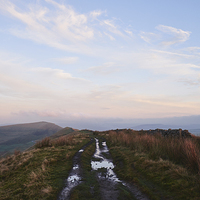 Buy canvas prints of Rushup Edge at sunset. Derbyshire, UK. by Liam Grant