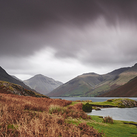 Buy canvas prints of Rain clouds over Scafell and Great Gable. Wastwate by Liam Grant