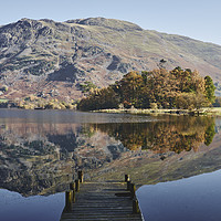 Buy canvas prints of Jetty and autumnal colour. Ullswater, Cumbria, UK. by Liam Grant
