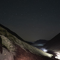 Buy canvas prints of Shadow of a person star gazing in the mountains. C by Liam Grant