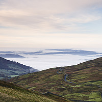 Buy canvas prints of Cloud inversion over Ambleside at sunrise. Cumbria by Liam Grant