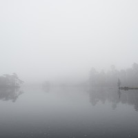 Buy canvas prints of Fog and reflections. Tarn Hows, Cumbria, UK. by Liam Grant
