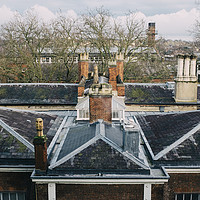 Buy canvas prints of Old rooftop and chimneys. Norwich, Norfolk, UK.  by Liam Grant