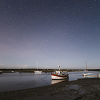 Buy canvas prints of Boats under stars on a moonlit night. Burnham Over by Liam Grant
