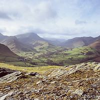 Buy canvas prints of View of mountains on a sunny day. Cumbria, UK. by Liam Grant