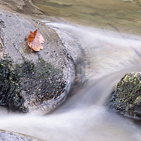 Buy canvas prints of River water flowing between rocks. Cumbria, UK. by Liam Grant