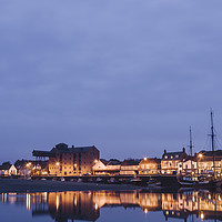 Buy canvas prints of Boats and harbour at dawn twilight. Wells-next-the by Liam Grant
